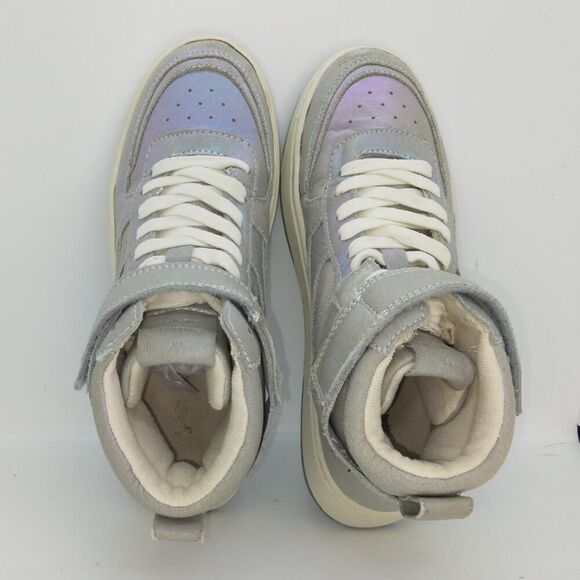 Zara Womens Pre-owned Designer Pearl Gray Lace-up Easy Close Sneakers - sz. 4 - Picture 3 of 6